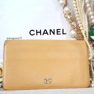 Chanel VTG Long Bifold Flap Clutch/Wallet.